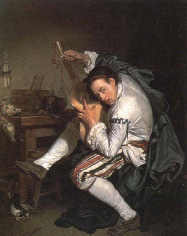 Jean Baptiste Greuze the guitar player France oil painting art